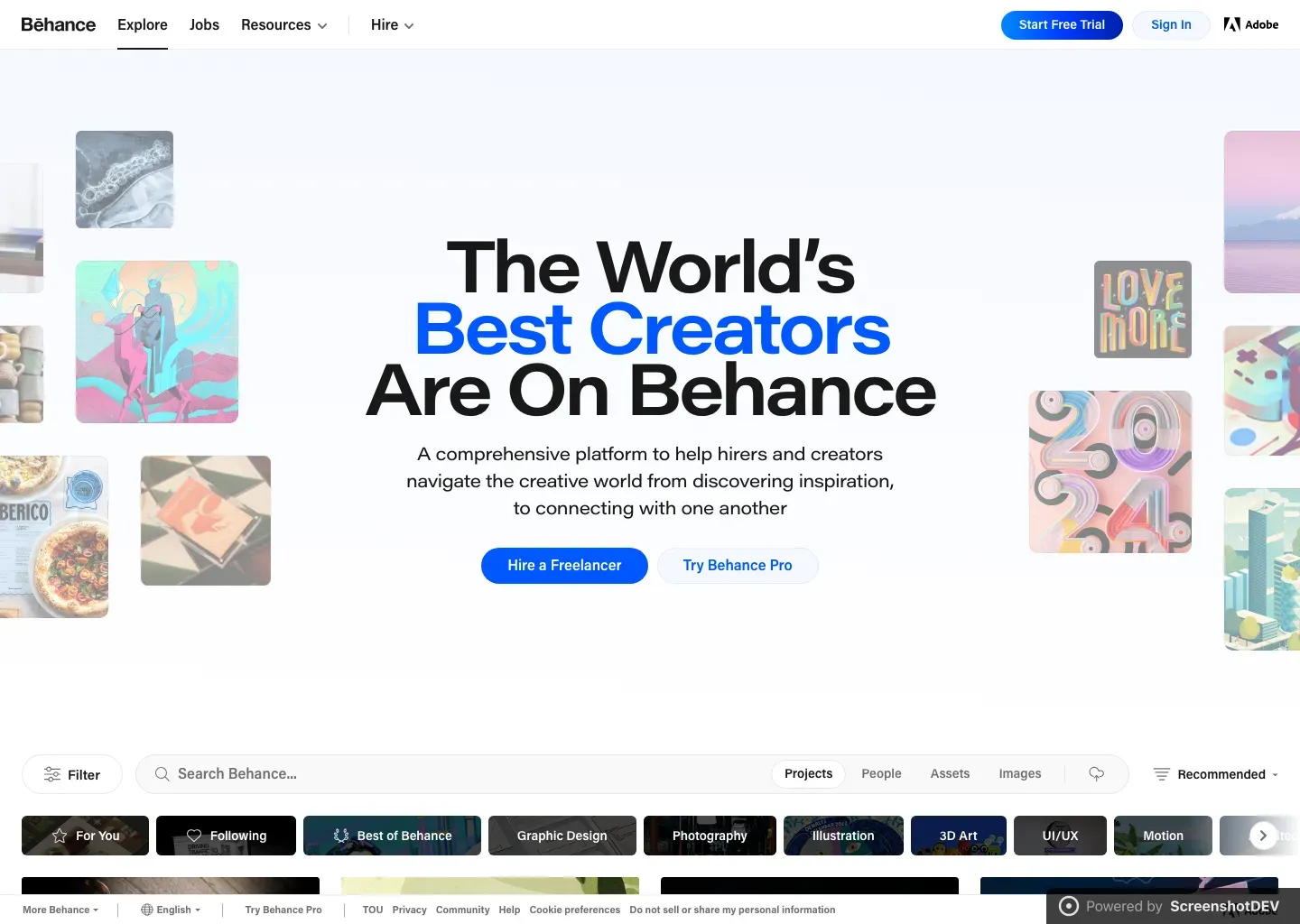 Screenshot of behance.net