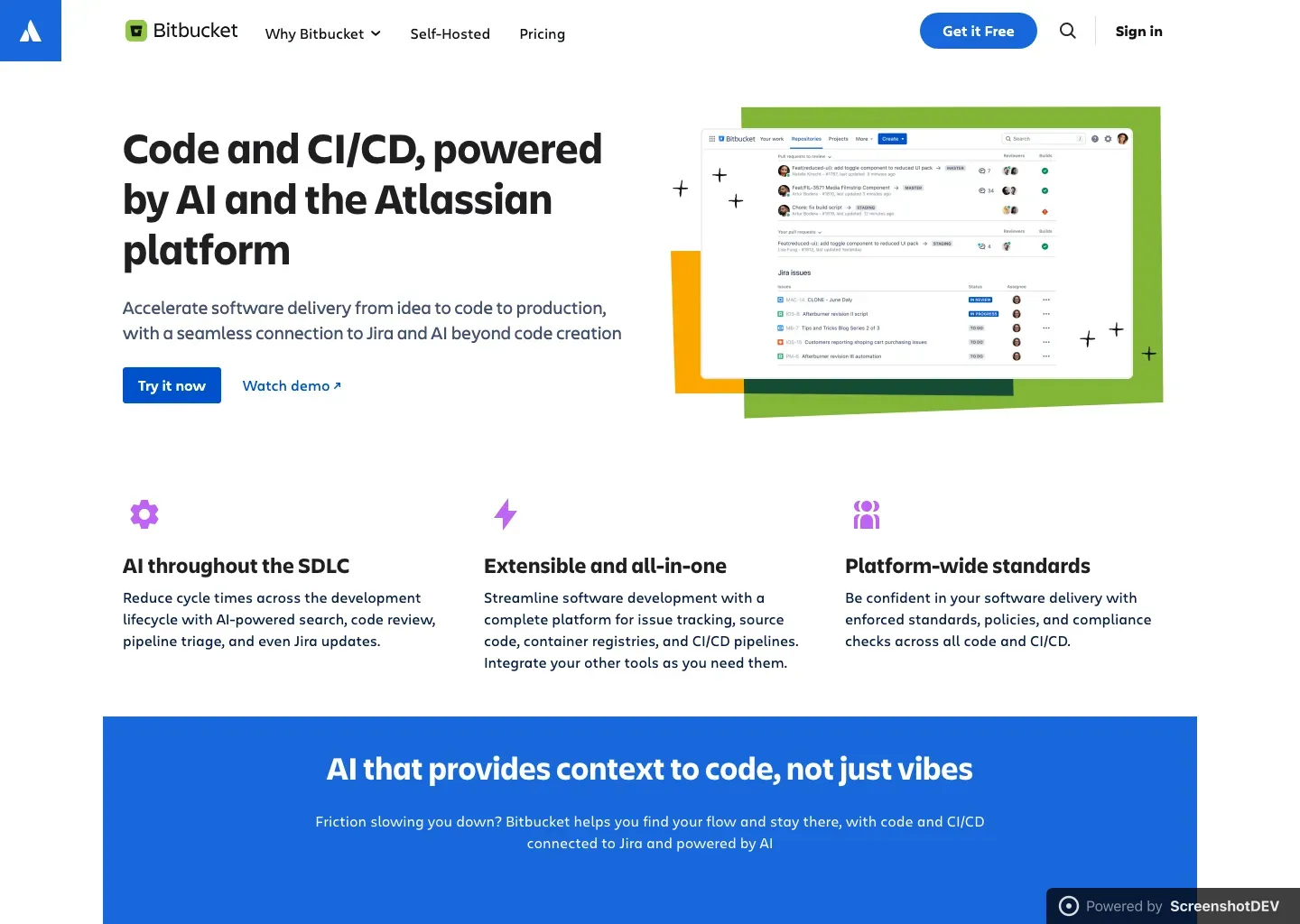 Screenshot of bitbucket.org