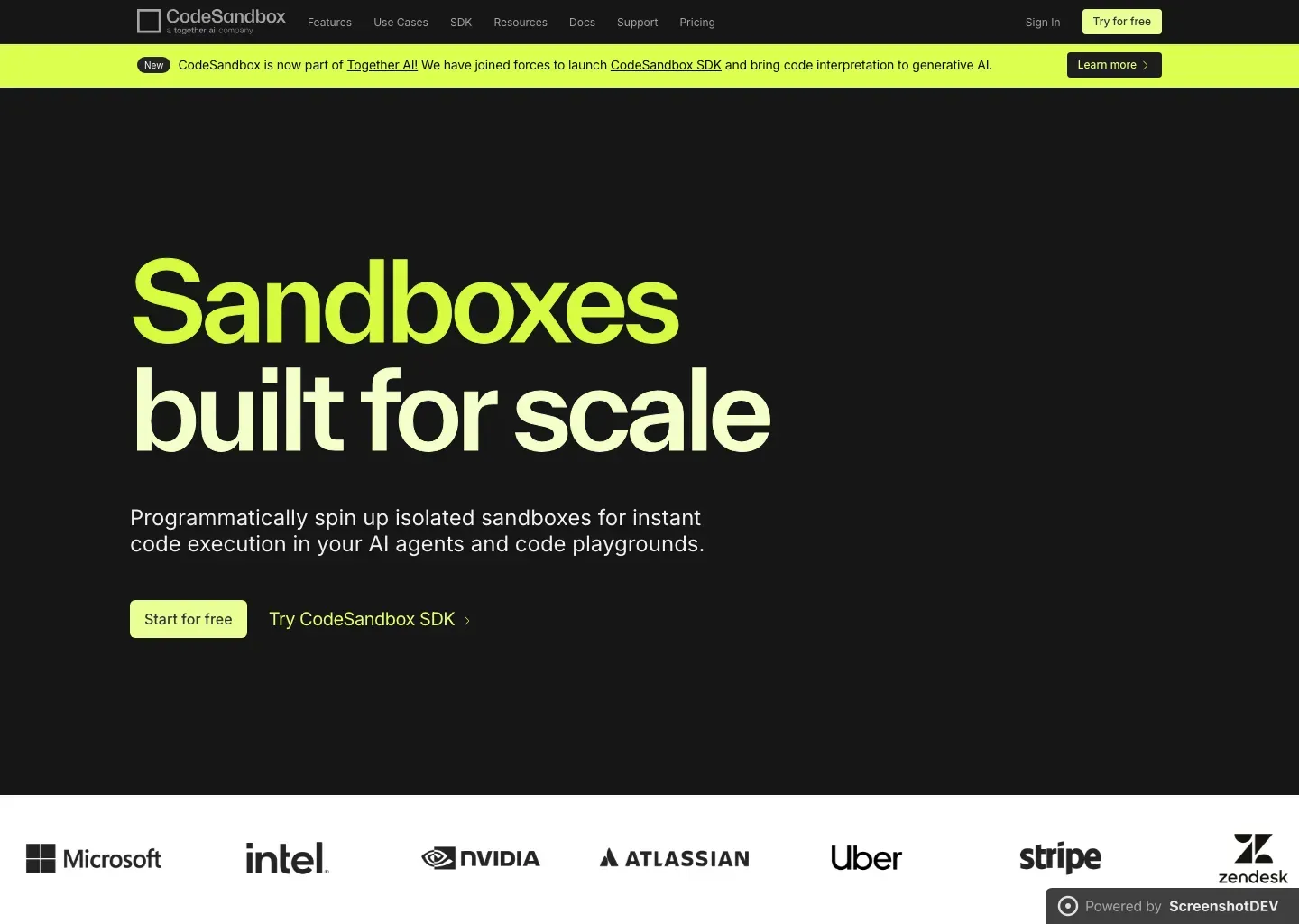 Screenshot of codesandbox.io
