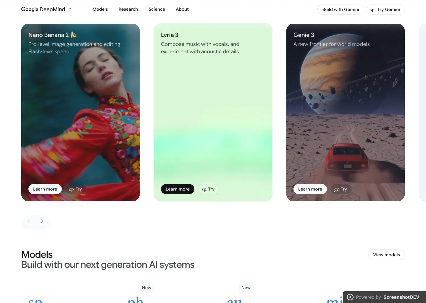 Screenshot of deepmind.google