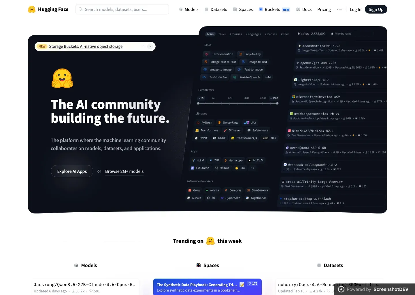 Screenshot of huggingface.co