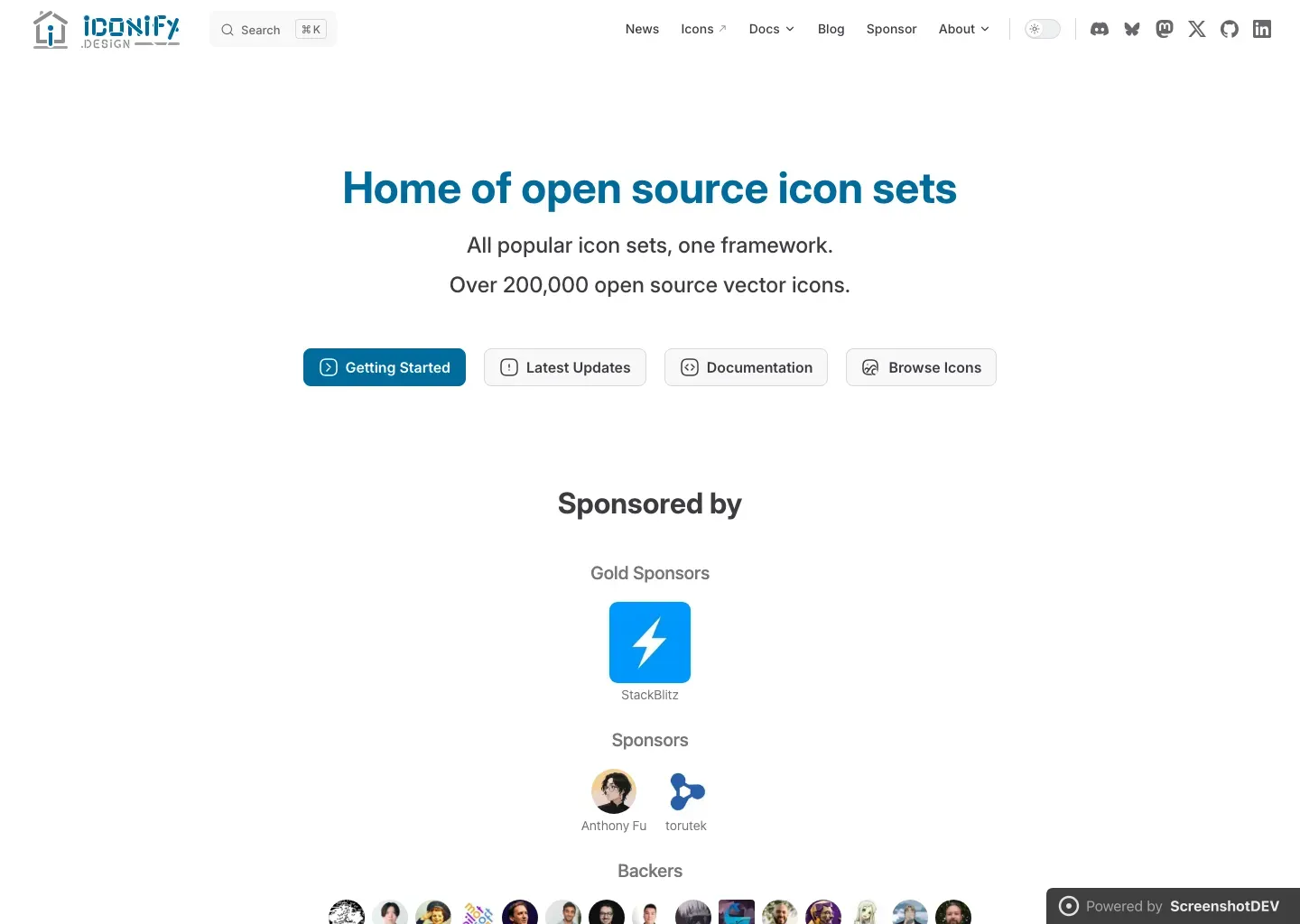 Screenshot of iconify.design