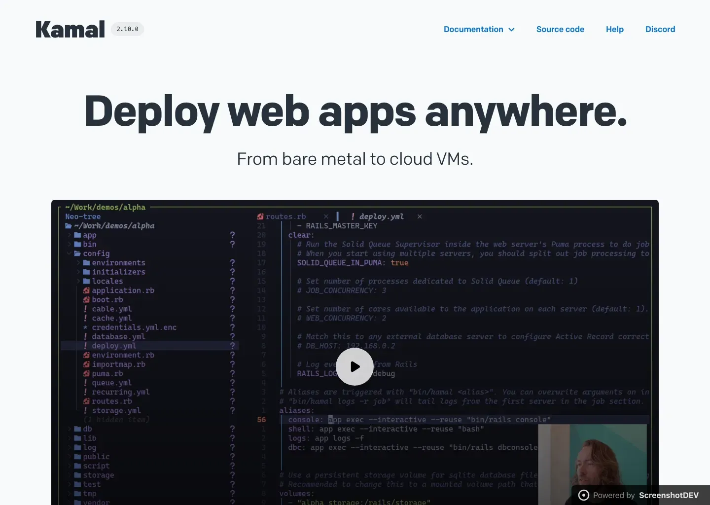 Screenshot of kamal-deploy.org
