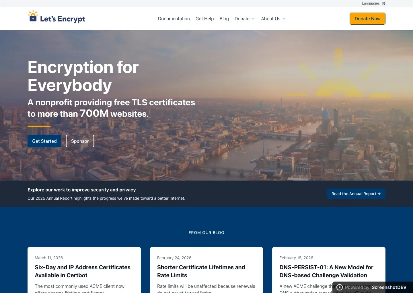 Screenshot of letsencrypt.org