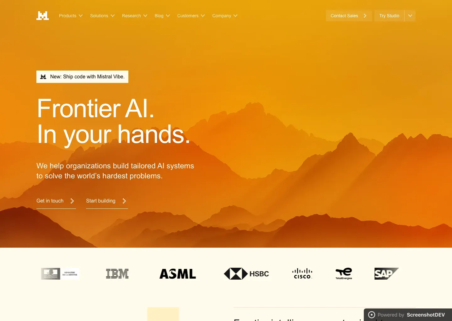 Screenshot of mistral.ai