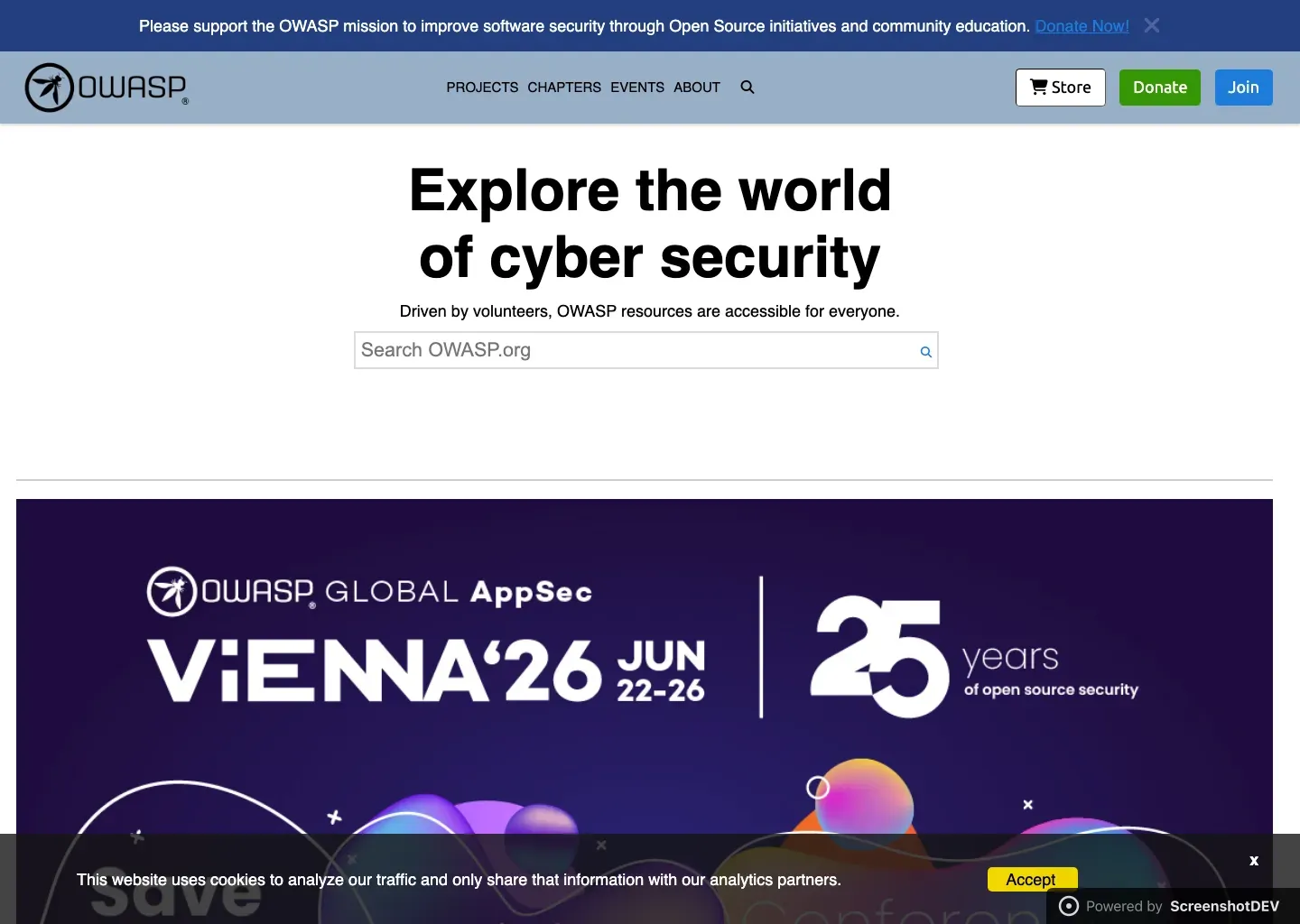 Screenshot of owasp.org