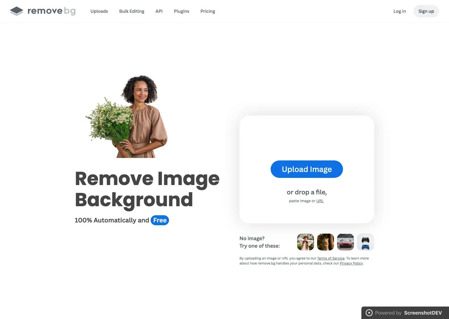 Screenshot of remove.bg
