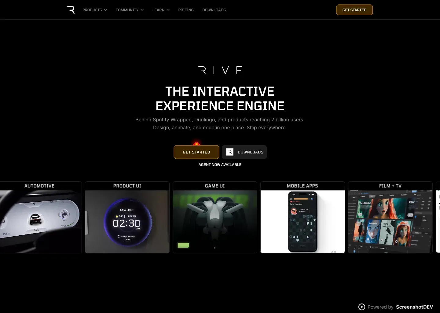 Screenshot of rive.app