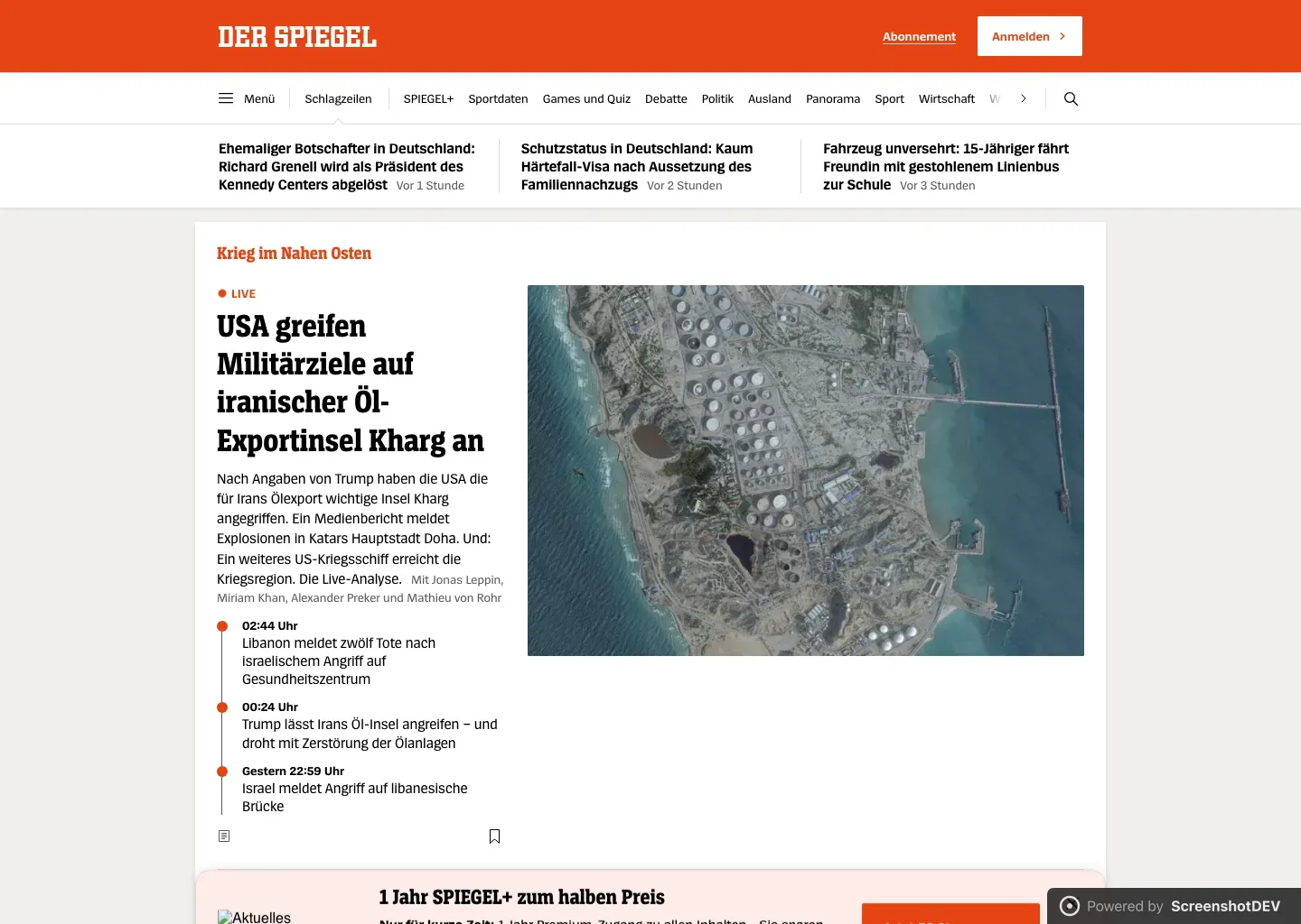 Screenshot of spiegel.de