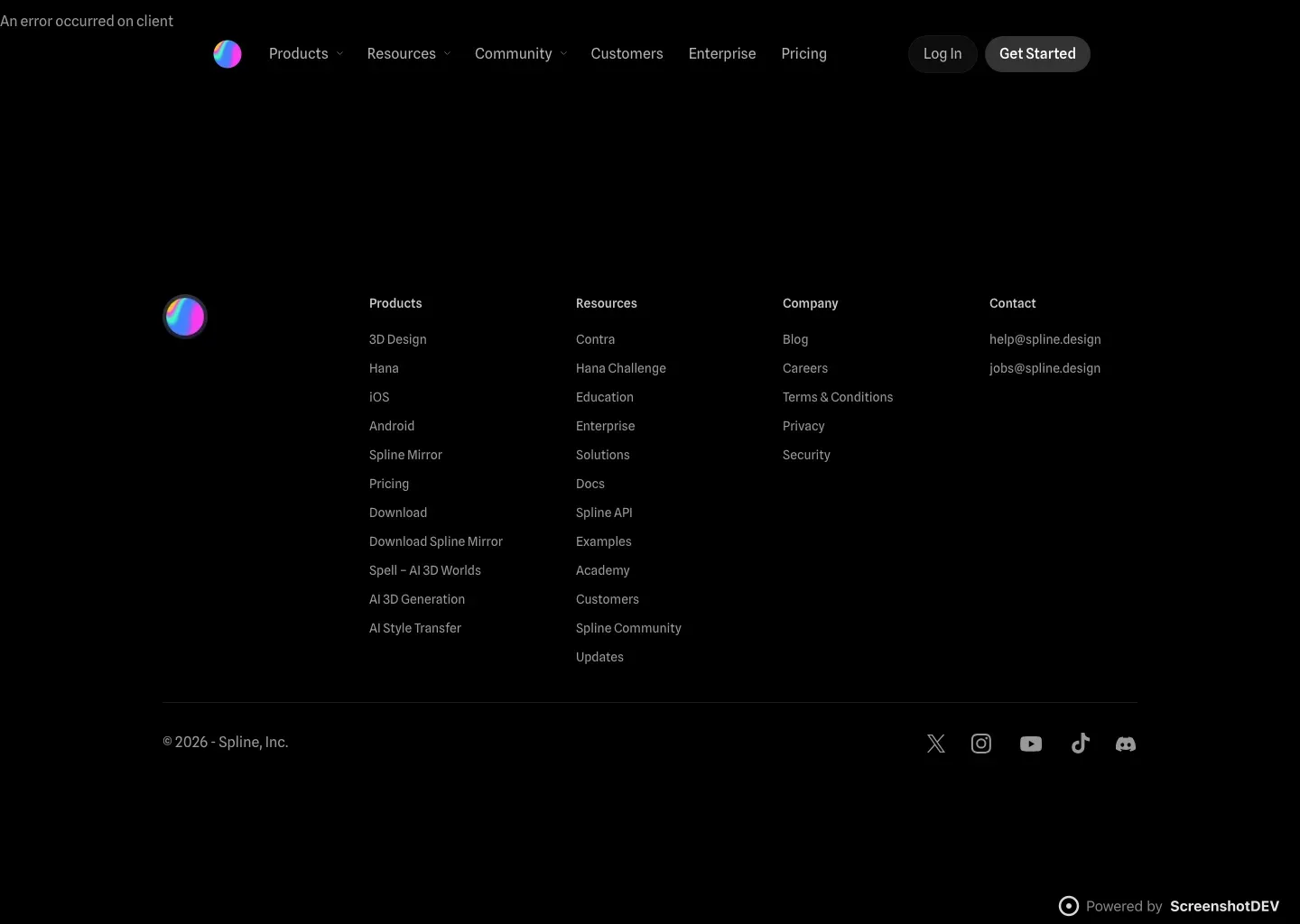 Screenshot of spline.design