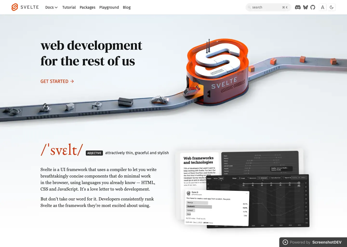 Screenshot of svelte.dev